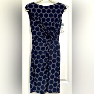 NWT women’s navy Blue Spotty RALPH LAUREN wrap Style Bodycon dress